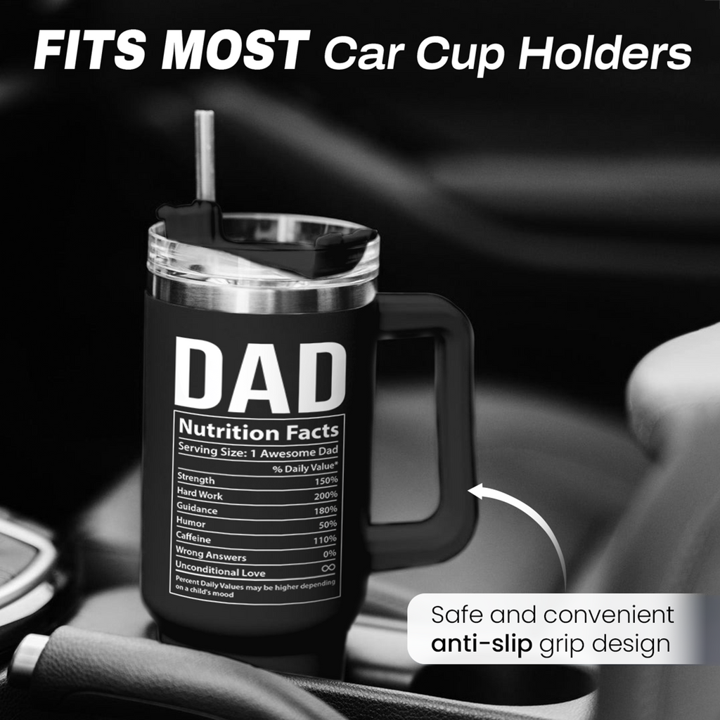 Best Dad Ever Tumbler with Handle 40oz Stainless Steel Insulated Coffee Cup