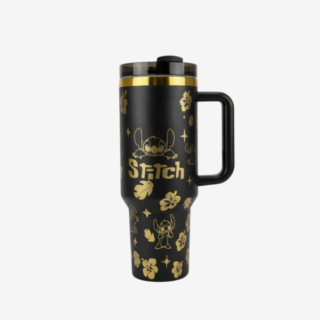 40oz Stainless Steel Tumbler with Handle - Insulated Stitch Travel Cup