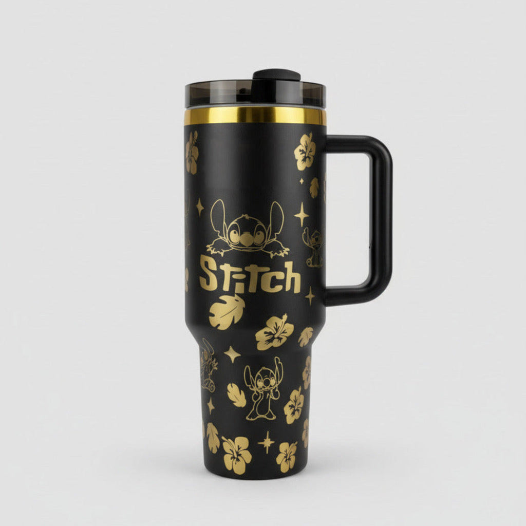 40oz Stainless Steel Tumbler with Handle - Insulated Stitch Travel Cup
