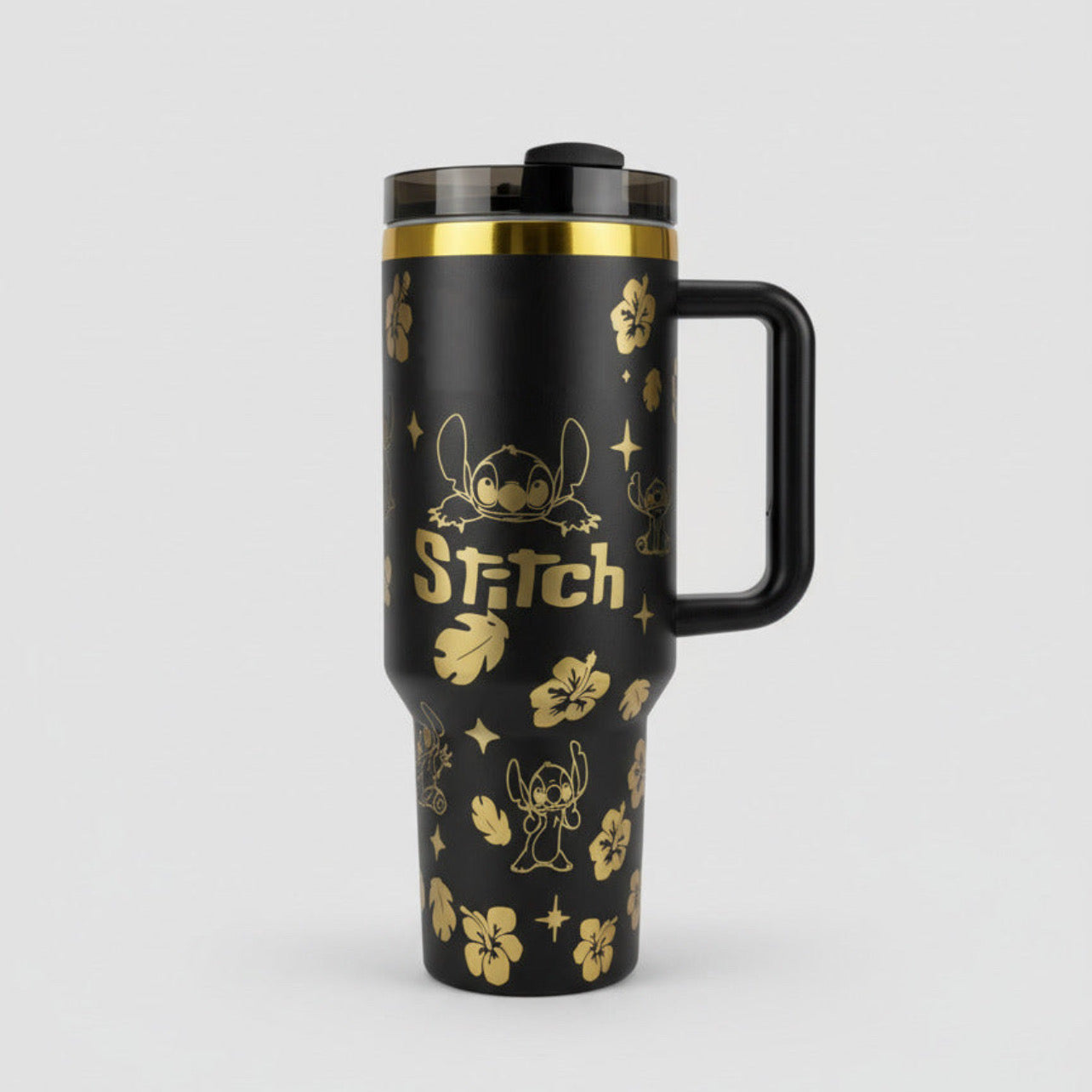 40oz Stainless Steel Tumbler with Handle - Insulated Stitch Travel Cup