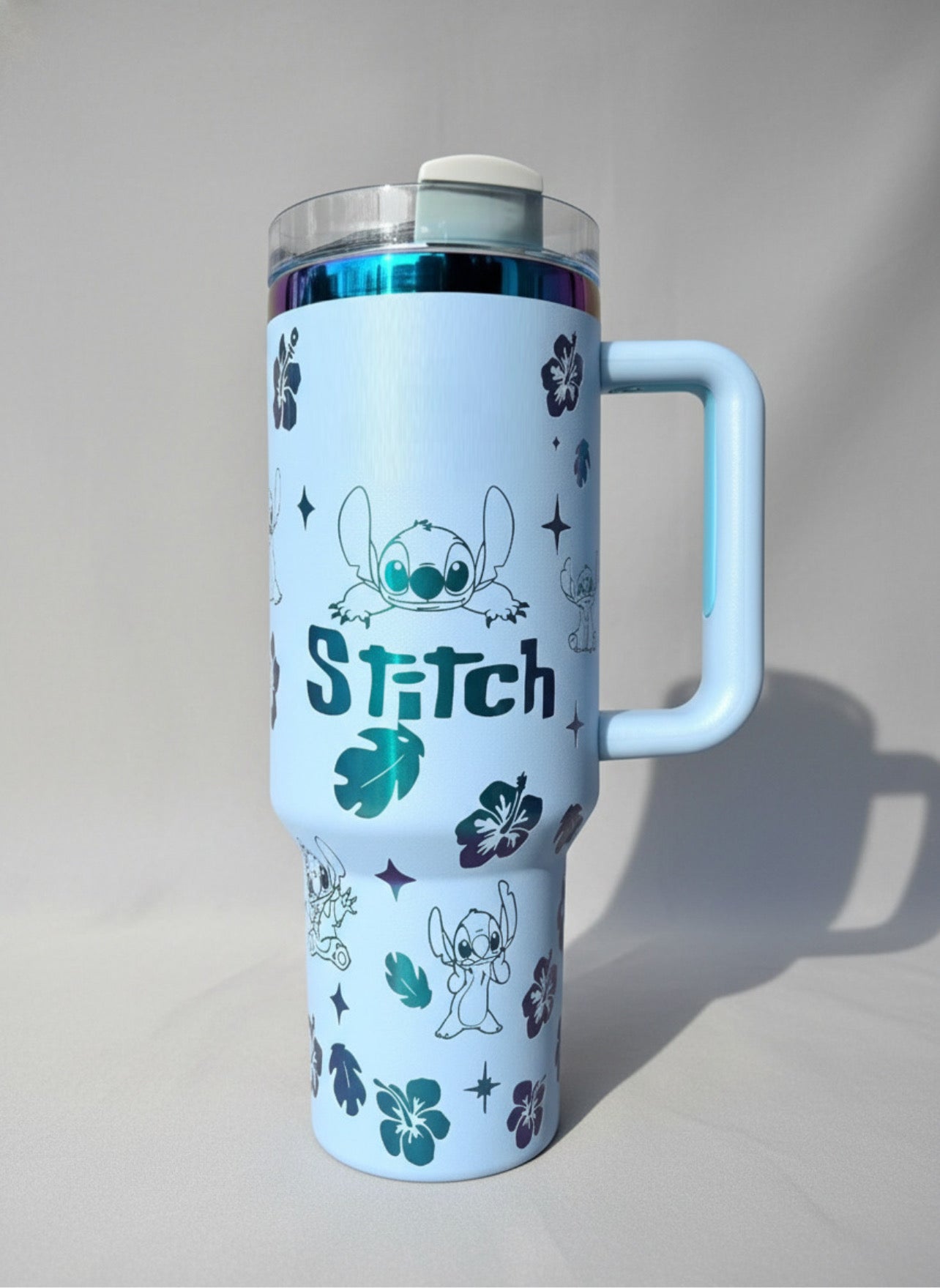 40oz Stainless Steel Tumbler with Handle - Insulated Stitch Travel Cup
