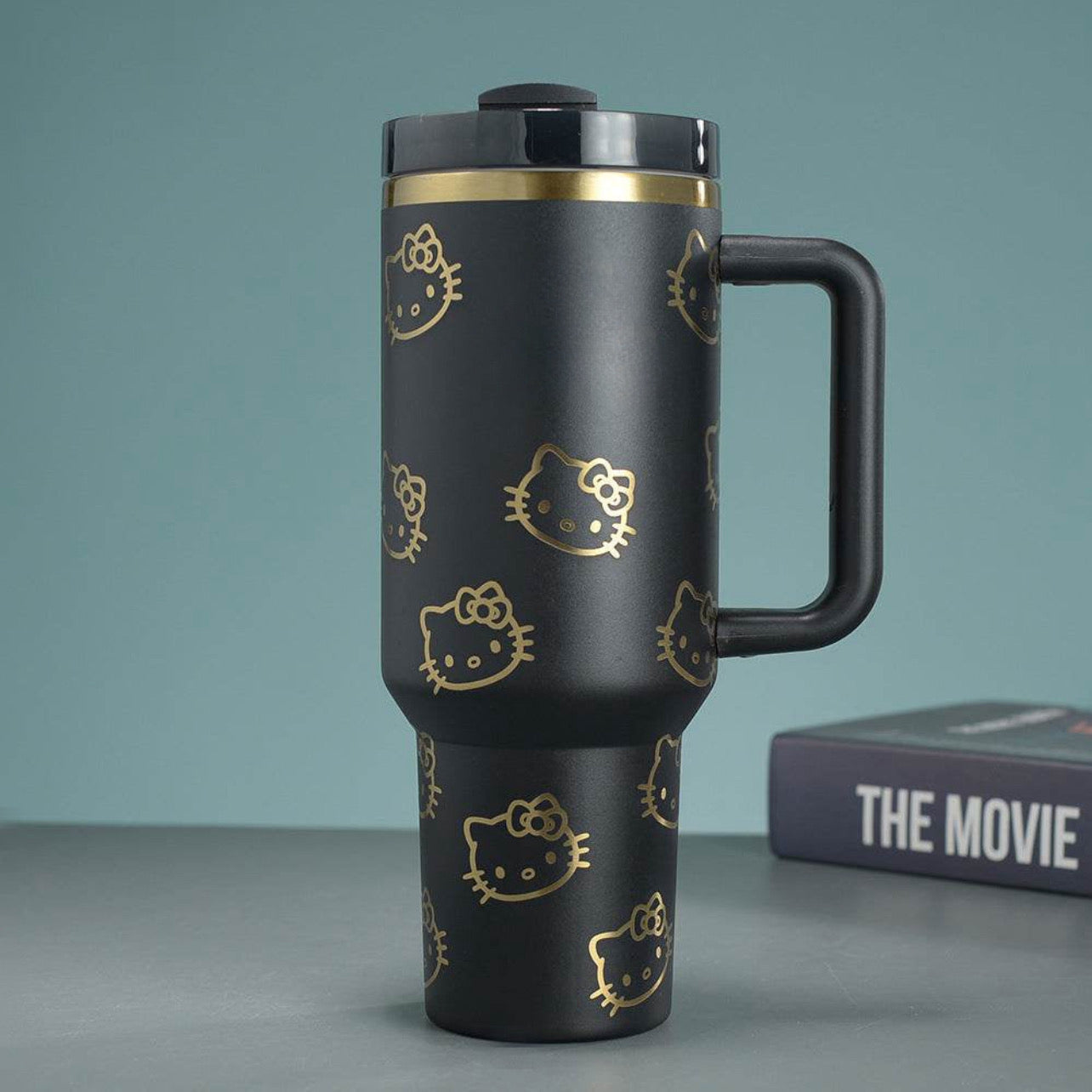 40oz Stainless Steel Tumbler with Handle - Insulated Stitch Travel Cup